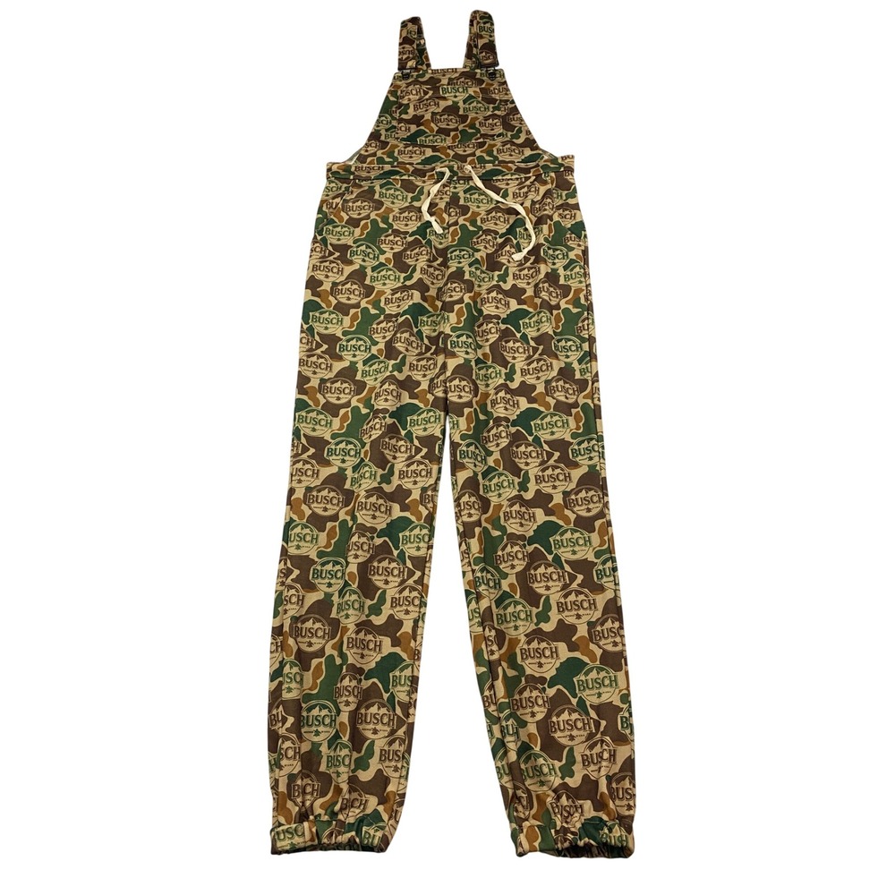 Shinesty‎ Busch Beer Camo Overalls Mens Small Bottle Opener Bibs Camouflage S